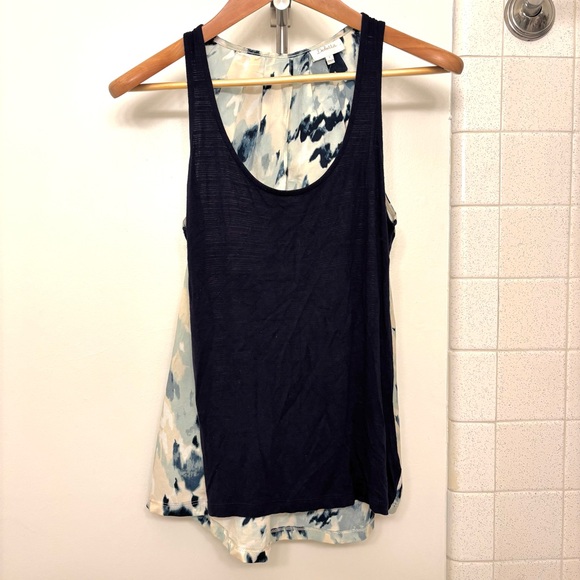 Anthropologie Deletta Sleeveless Top Abstract Spring Solid Front Size Small - Picture 2 of 8